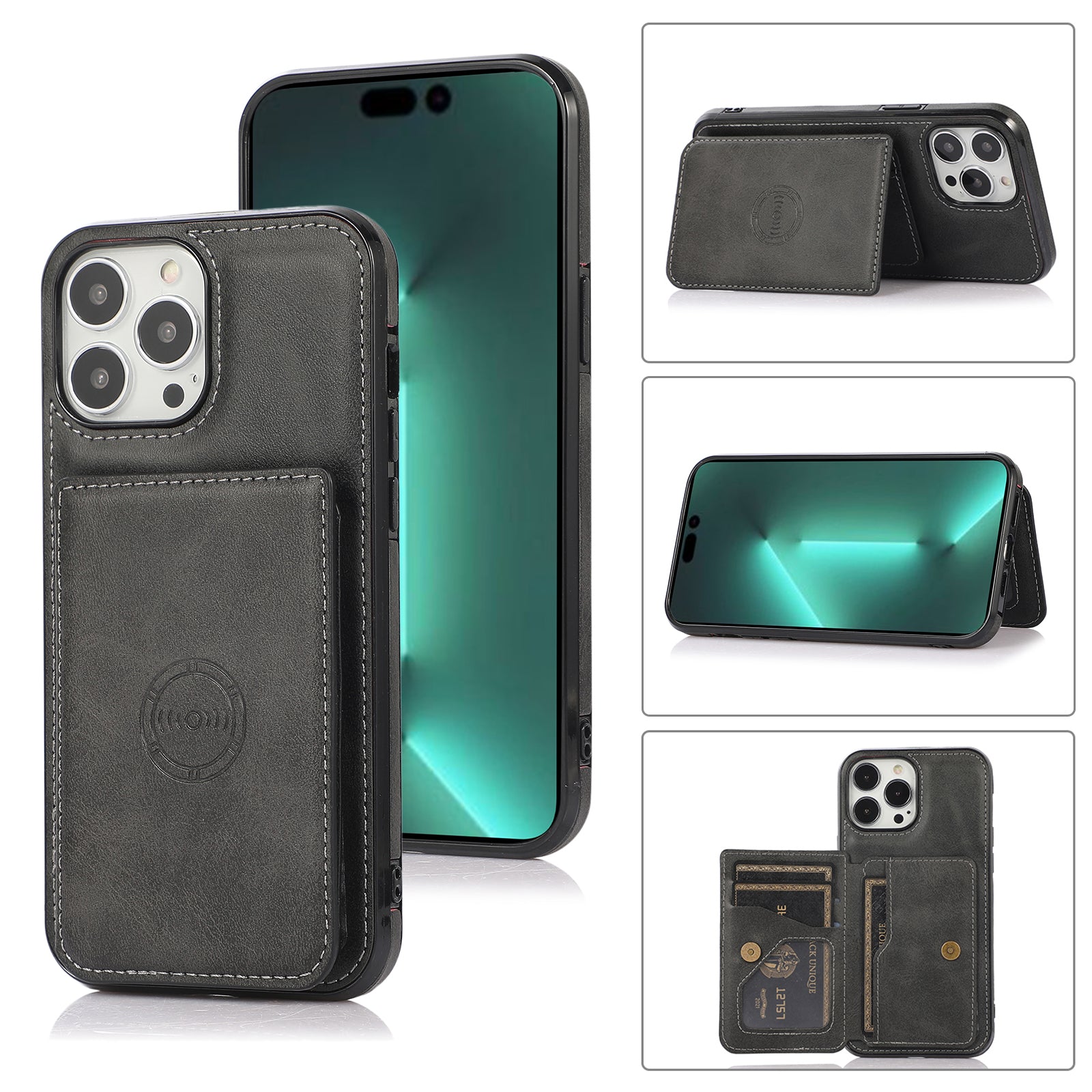 BLACK CARD CASE W/MAGNET IP 13